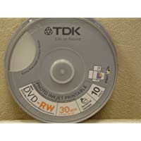 TDK DVD-RW 8cm 1.4Go 2x imprimable 10 pièces en Cakebox -- TDK